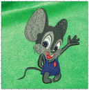 Mouse embroidery on green