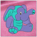 Elefant embroidery on pink