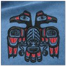 Eagle embroidery on blue