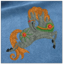 Fantsatic Horse embroidery on blue