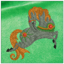 Fantsatic Horse embroidery on green