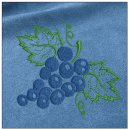 Grapes embroidery on blue